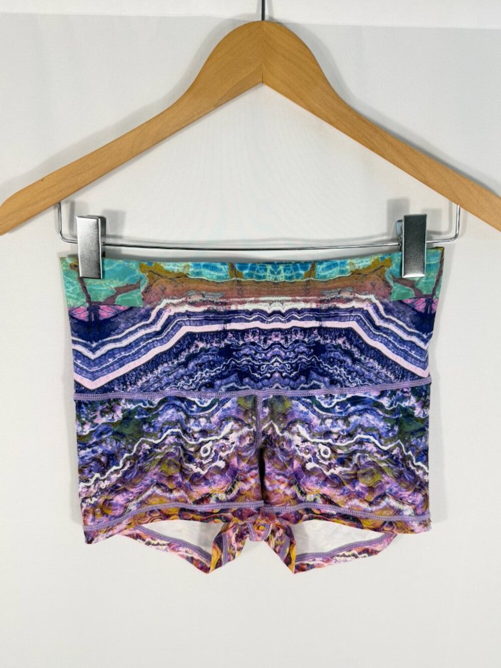 Niyama Sol Collage Art Yoga Shorts Multicolor Medium High Rise Workout